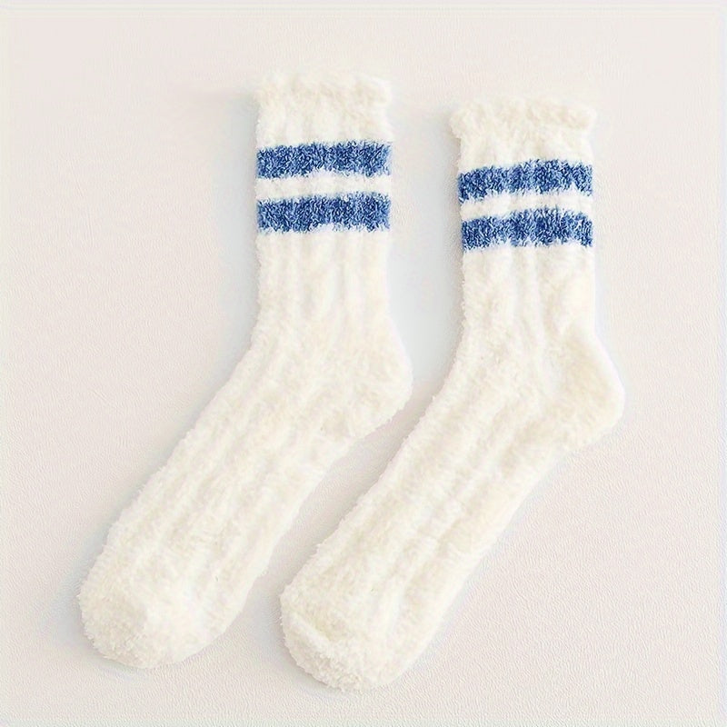 3pairs Fuzzy Slipper Socks Cozy Warm Winter Home Sleeping Socks with Grippers