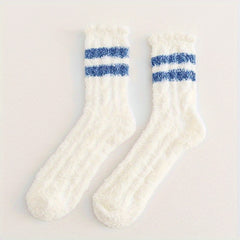 3pairs Fuzzy Slipper Socks Cozy Warm Winter Home Sleeping Socks with Grippers