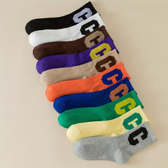 10 Pairs Letter Print Socks, Women's Mid Tube Stockings & Hosiery