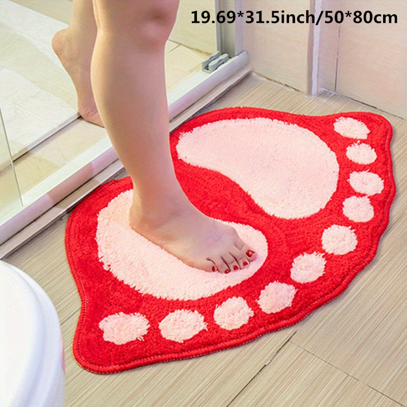 Cartoon Feet Doormat Soft Plush Area Rug Non Slip Absorbent Bathroom Bedroom Rug