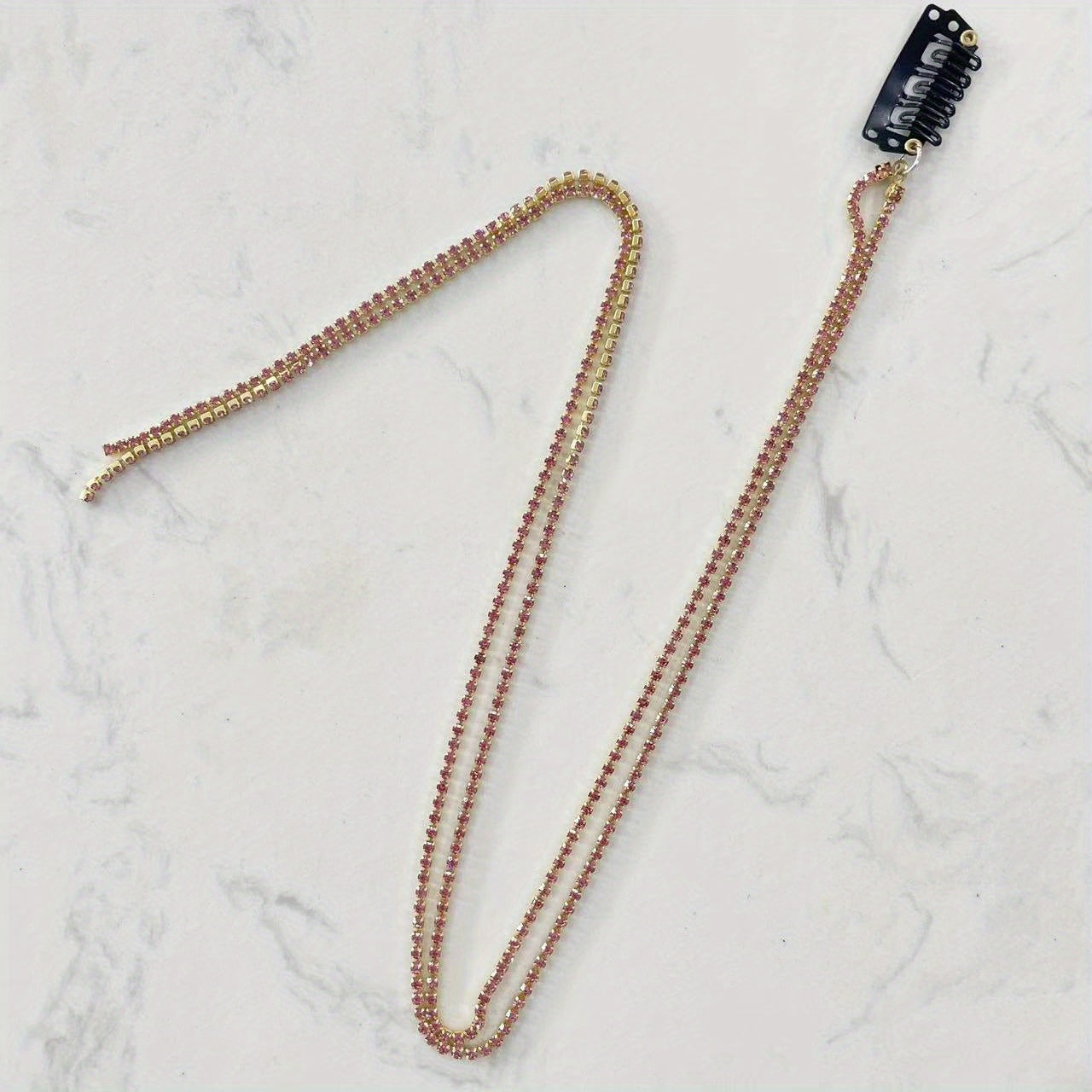 Bling Rhinestones Chain Tassel Hairpin Hair Barrette