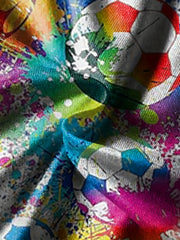 Boys Colorful Football Tee 3D Digital Print Breathable & Stretchy Casual Shirt