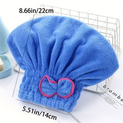 Quick-Drying Small Bow Hair Cap Strong Absorbent Shower Cap