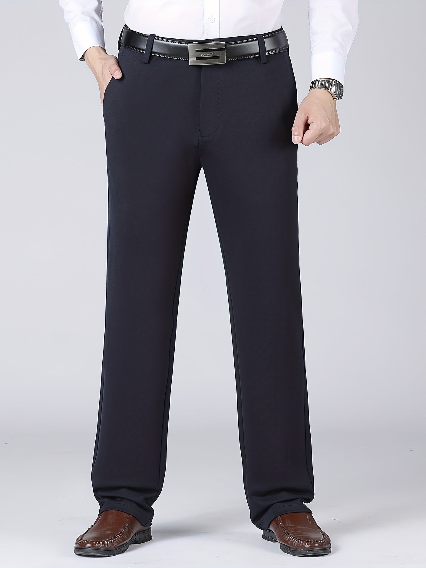 Men's Warm Stretch Dress Pants for Business