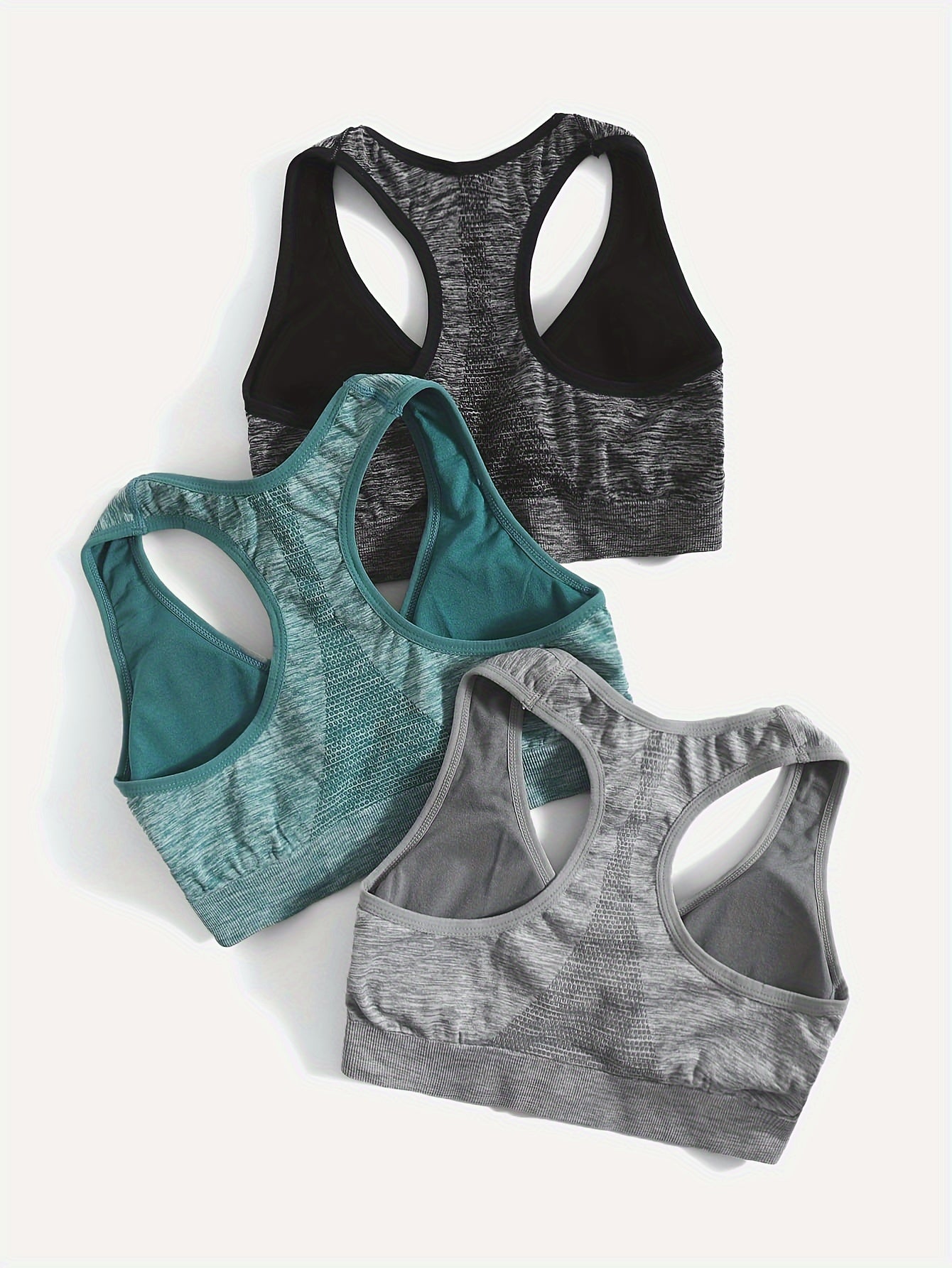 3pcs Racerback Sports Bras for Women