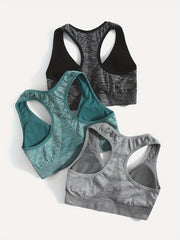3pcs Racerback Sports Bras for Women