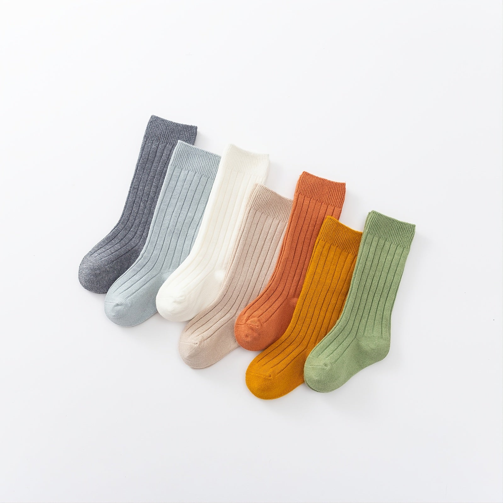 Kids Candy Color Knitted Cotton Stockings for Spring
