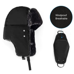 Classic Winter Hat with Ear Block, Chin Strap and Wind Mask