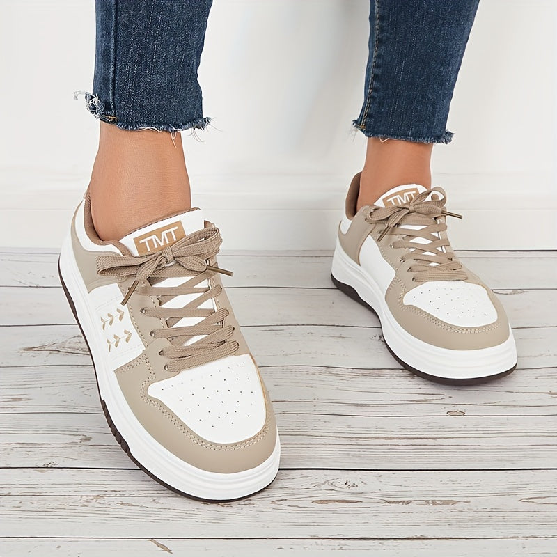 Women's Wheat Graphic Skate Shoes Low Top Flatform Comfortable Walking Shoes