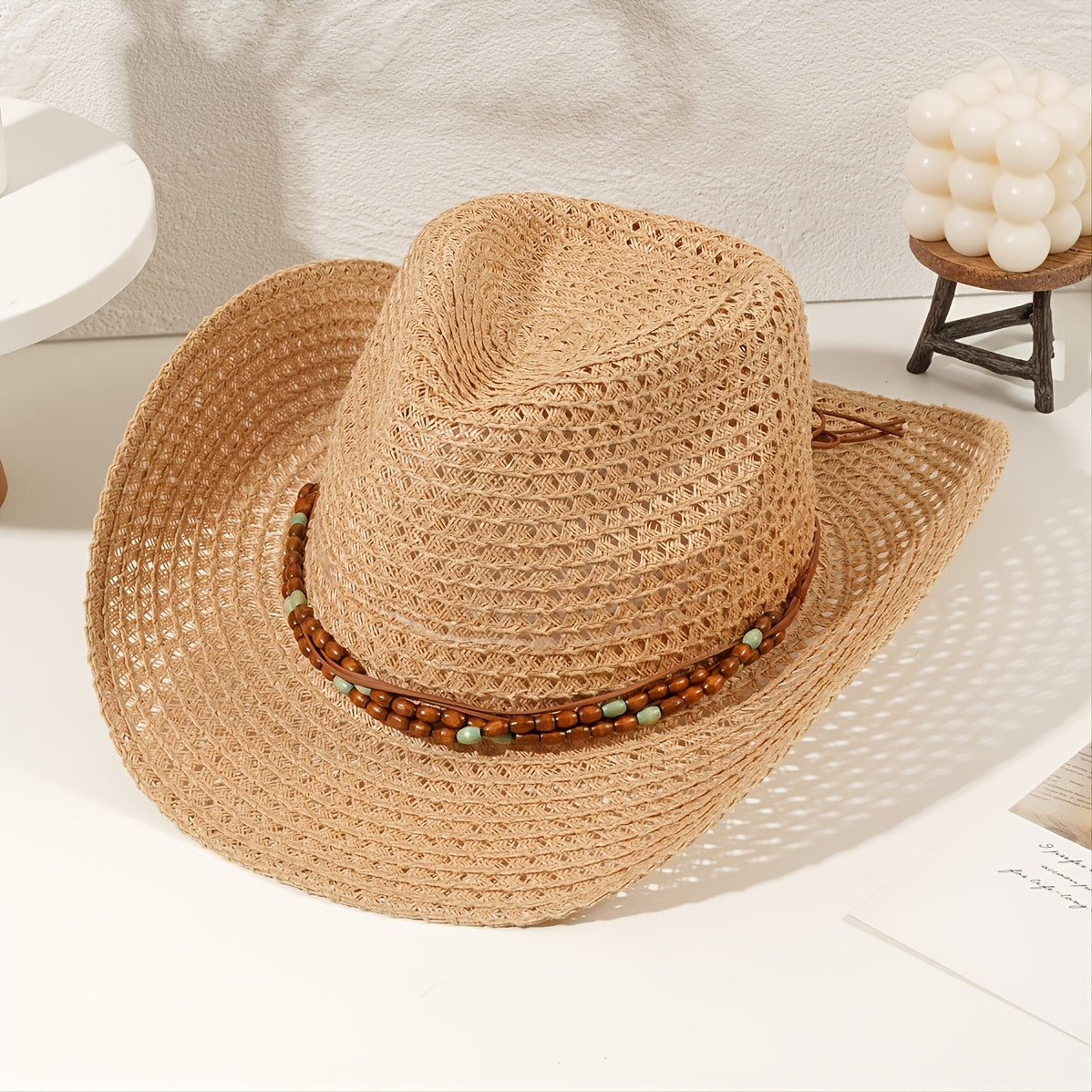 Women Men's Beach Straw Hat Sun Hat Cap