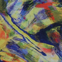 Tie Dye Reversible Bucket Hat Yellow & Vintage Oil Painting Print Fisherman Cap