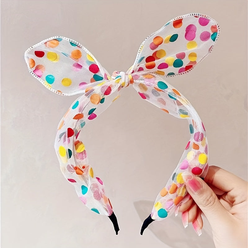 3pcs Mesh Polka Dot Headband Hair Clip Lace Hair Accessories