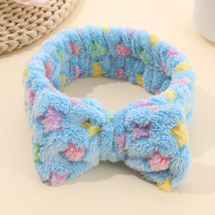 Star Pattern Coral Fleece Headband for Women Hair Accessories