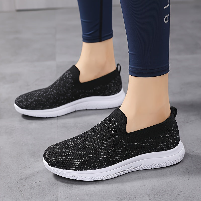 Women's Lightweight Slip-on Sports Sneakers, Breathable Walking Shoes