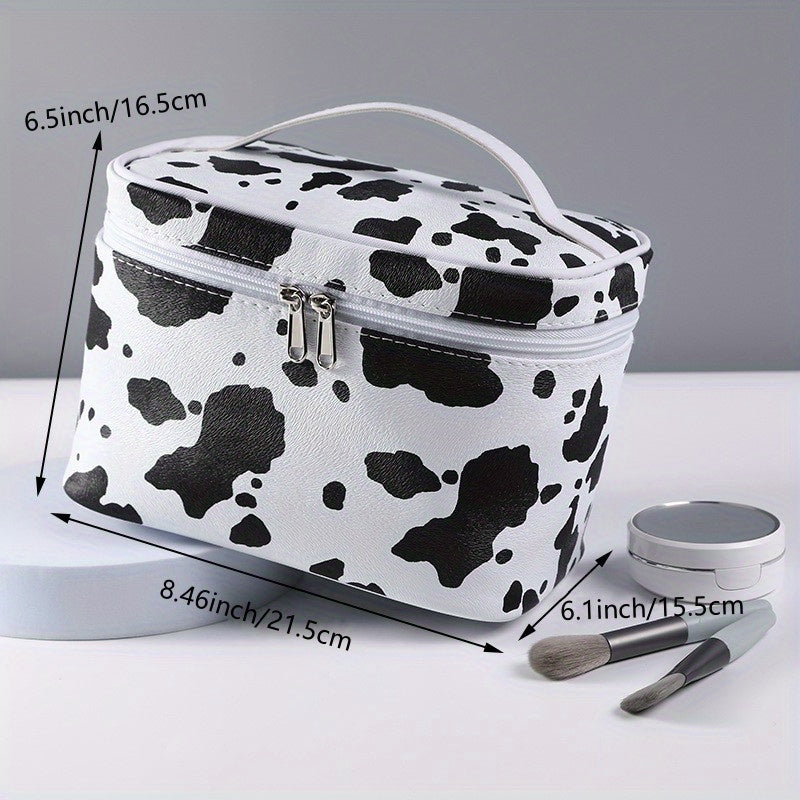 Cow Pattern Cosmetics Storage Bag Large Capacity Portable Toiletry Wash Bag