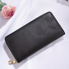 Women's Vintage Long Clutch Purse Faux Leather Coin Purse Zipper Bag