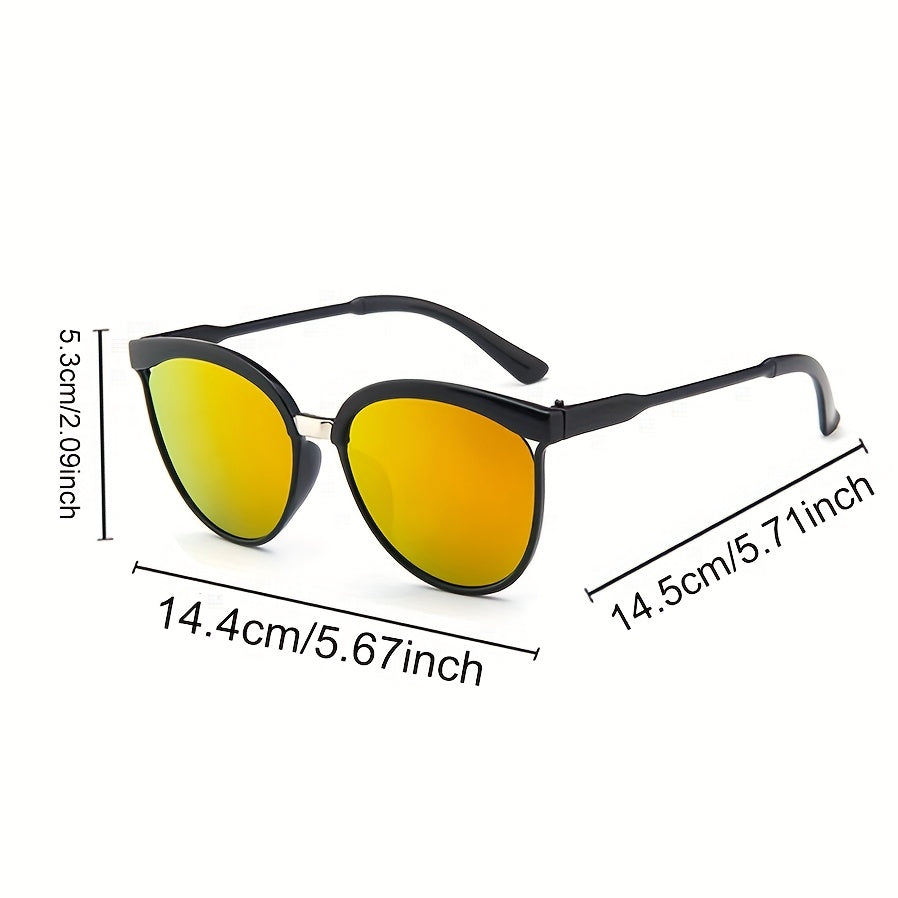 Cat Eye Sunglasses Mirrored Anti Glare UV400 Sun Shades Glasses