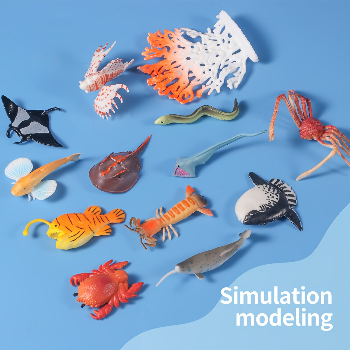 12pcs Mini Plastic Ocean Animals Set Educational Bath Toys