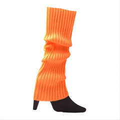 Women's 80s Ribbed Leg Warmers Knitted Crochet Long Boot Socks
