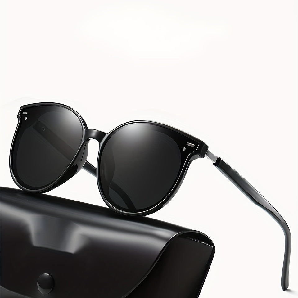Men's Oval Frame Street Style Sunglasses with Glasses Box & Cloth