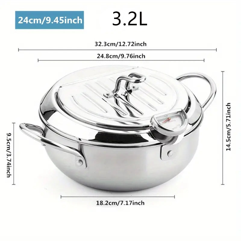 Stainless Steel Double Bottom Fryer Household Small Fryer