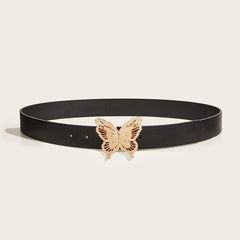 Lady Belt PU Leather Butterfly Buckle Decorative Waist Belts For Women
