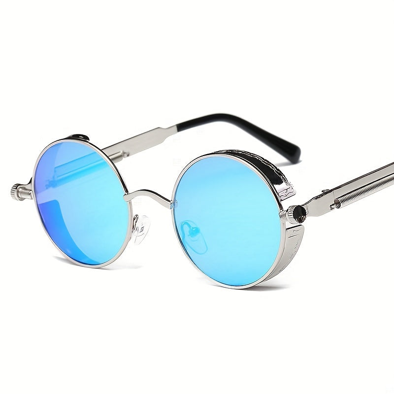 Steampunk Sunglasses Vintage Round Classic Mirrored Glasses