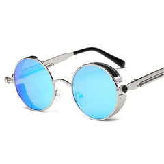 Steampunk Sunglasses Vintage Round Classic Mirrored Glasses