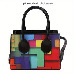 Casual Faux Leather Square Crossbody Bag for Women