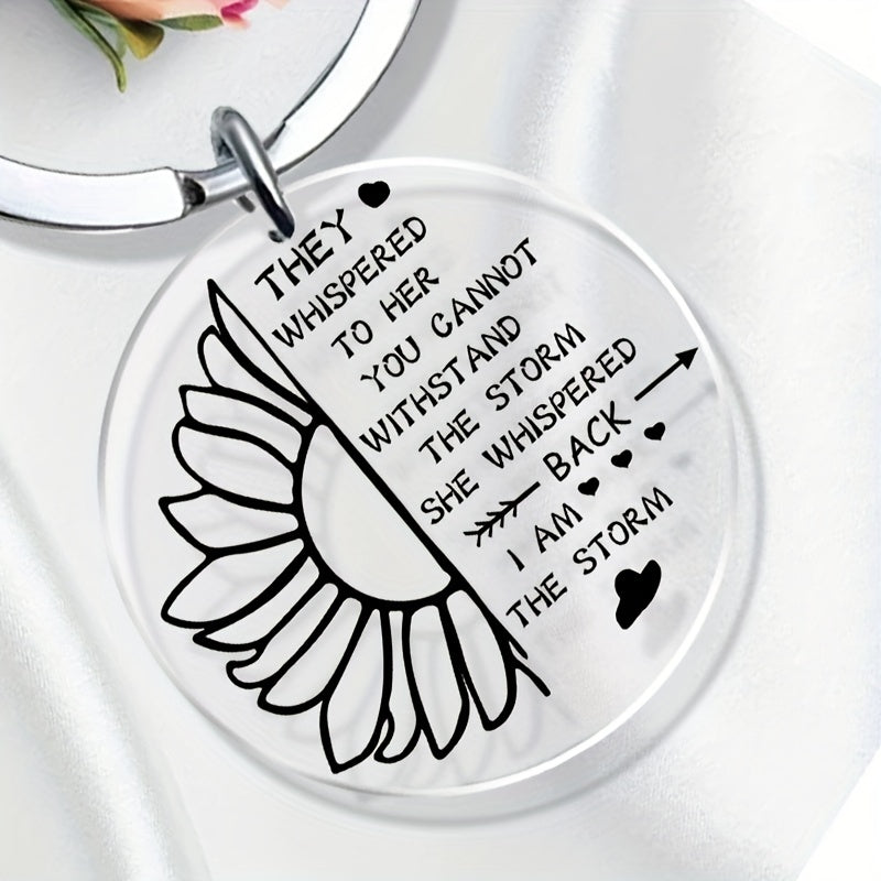Sunflower Keychain Acrylic Key Ring Women Girls Jewelry Gift