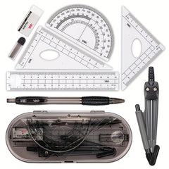 8pcs Compass Ruler Set + 0.7mm Mechanical Pencil