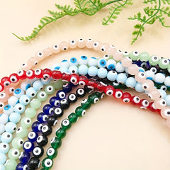 40pcs Glass Eye Beads Round Colorful Spacer Beads DIY Jewelry Making