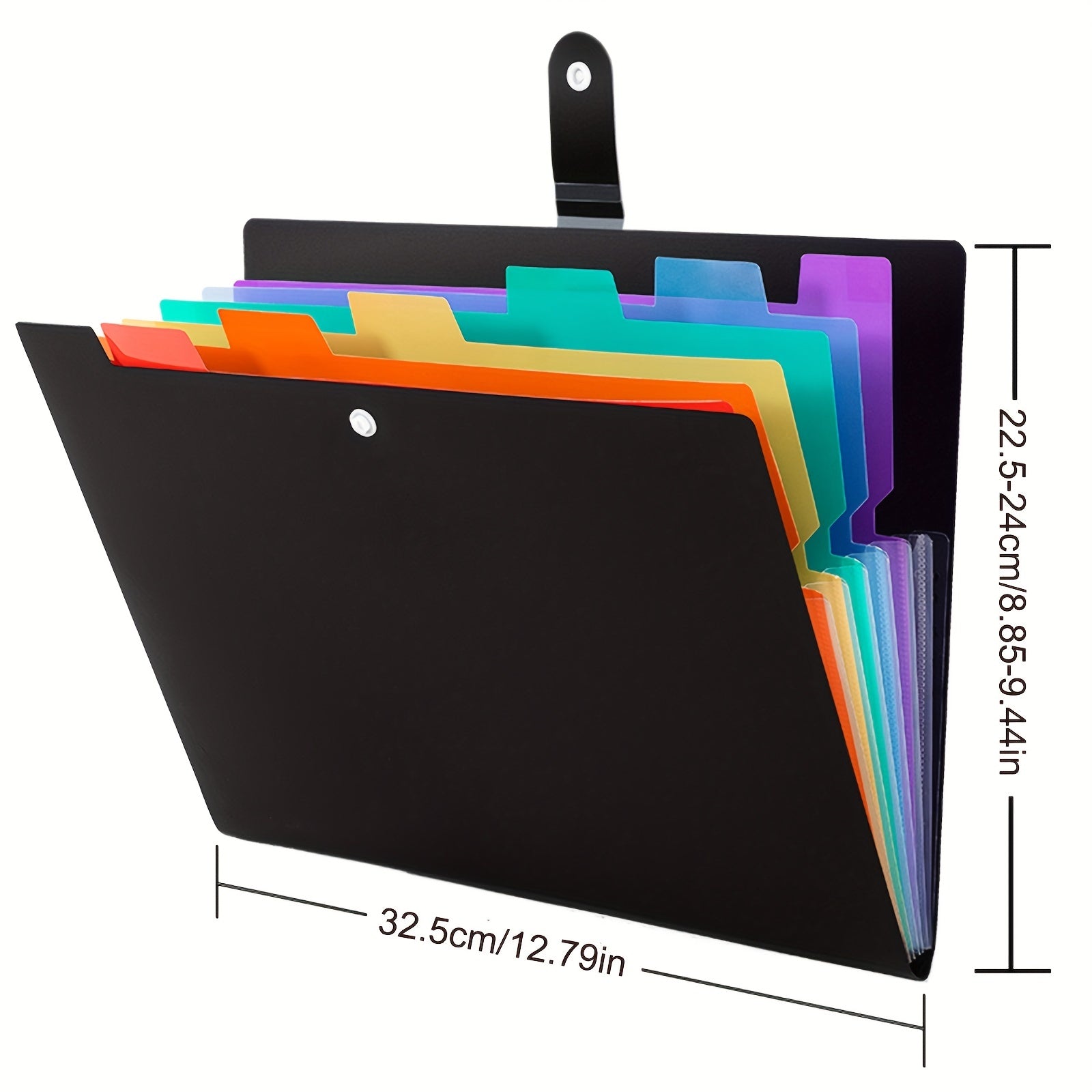 Multifunctional A4 7-Pocket Folder w/ Labels for School Office Home