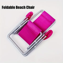 Miniature Beach Chair for 30cm Dolls, Foldable Dollhouse Furniture