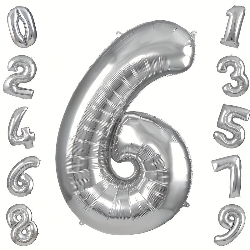 32 inch Silvery 0 9 Number Birthday Party Balloons Decoration Balloon Set