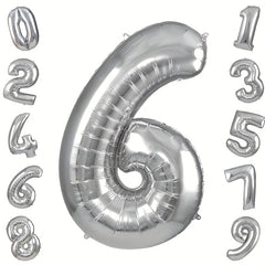 32 inch Silvery 0 9 Number Birthday Party Balloons Decoration Balloon Set
