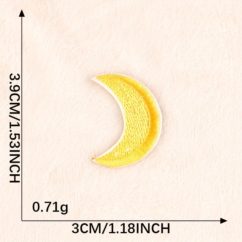 5 Pcs Sun Moon Embroidery Badge Stickers for Girls Kids