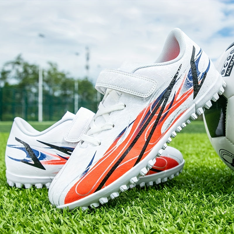 Youth Turf Soccer Shoes Hook And Loop Fastener Safe For Ankle All Season