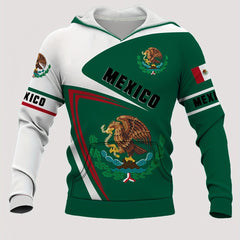 MEXICO Eagle And Snake Print Hoodie For Men