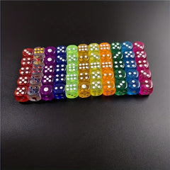 10pcs Acrylic Dice Set for Bar KTV Entertainment 12mm Hexahedron Dice