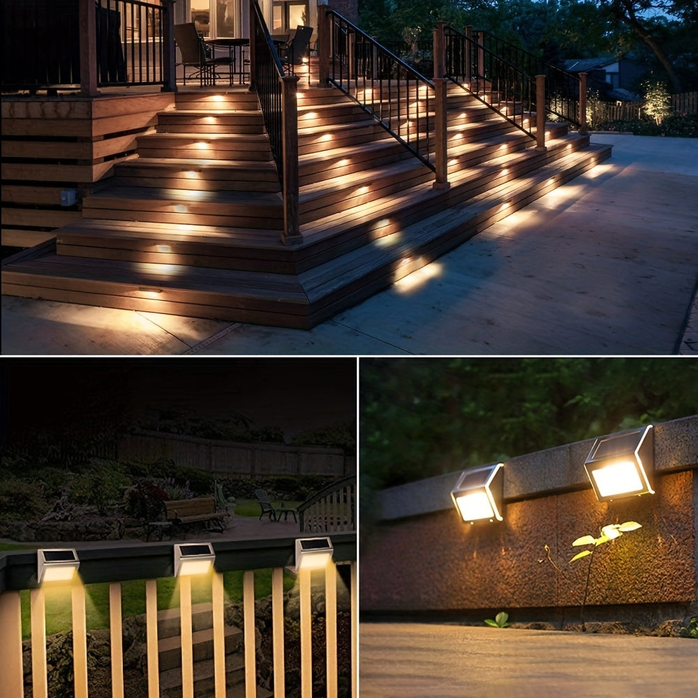 6pcs Solar Deck Lights Waterproof Garden Outdoor Lights
