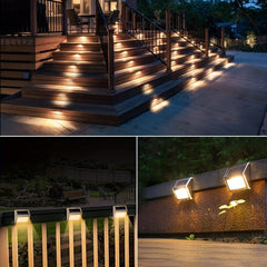 6pcs Solar Deck Lights Waterproof Garden Outdoor Lights