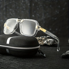 Men's Square Frame Sunglasses Unisex Steampunk UV Protection Glasses