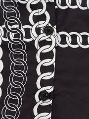  Chain Print Long Sleeve Button Up Shirt