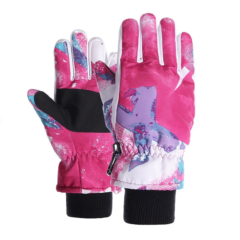 Kids Waterproof Winter Gloves for Sports Riding Skiing 8-14 Years Old