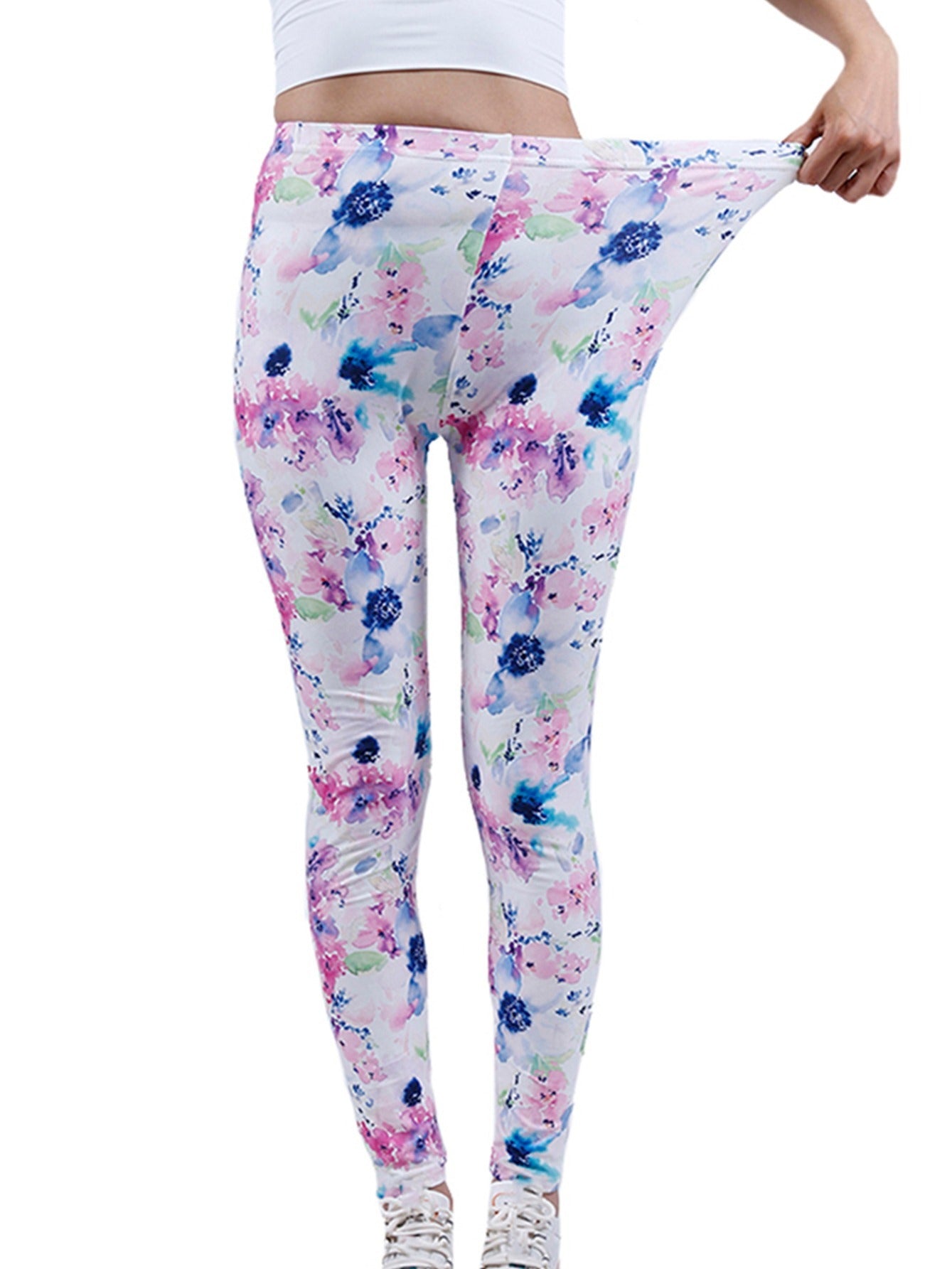 Floral Printed Yoga Pants High Waist Leggings