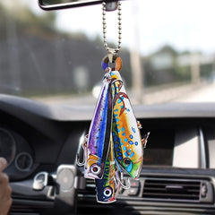 Fun Fisherman Car Rearview Mirror Hanging Widget