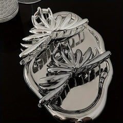 Silvery Hair Claw Glossy Hair Claw Nonslip Shark Claw For Ponytail Holder