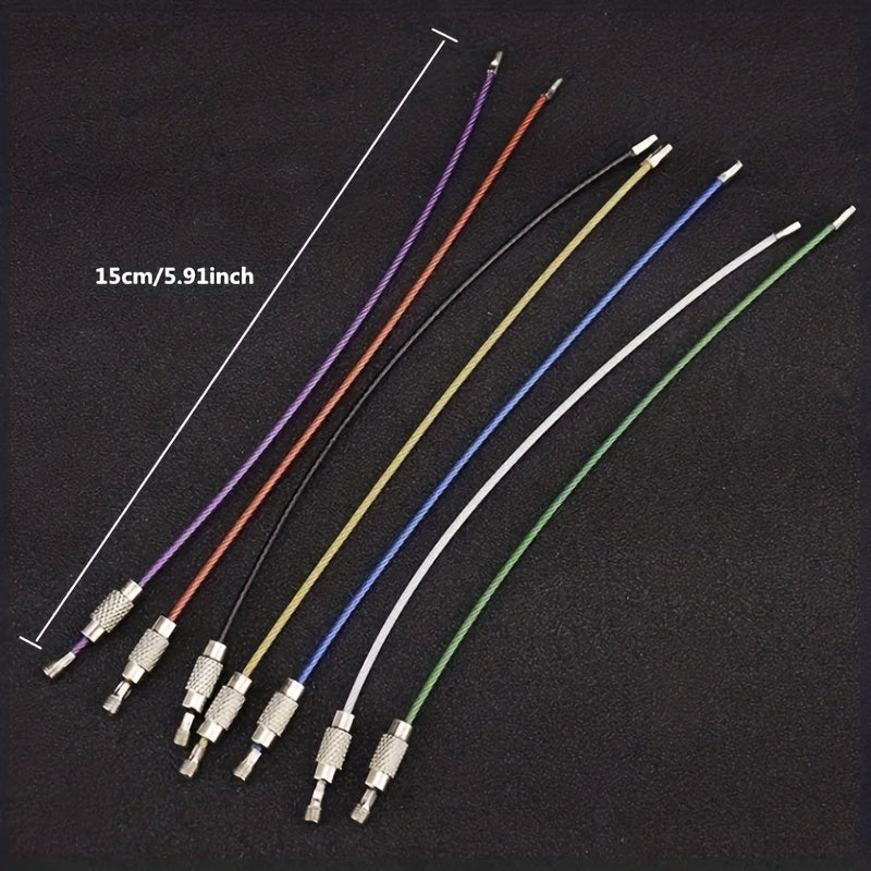10pcs Stainless Steel Keychain Cable Rope For Men Hiking