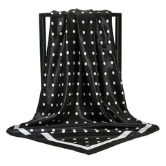 Geometric Round Dot Bandana 35 Square Scarf Large Satin Scarf Dots Pattern Heads